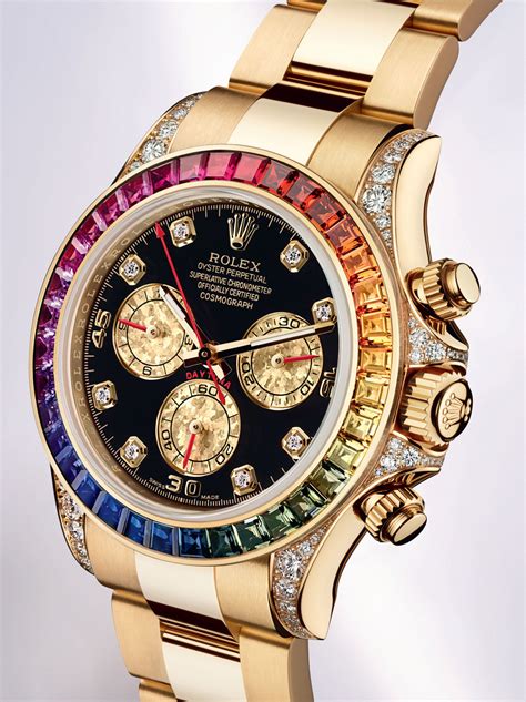 rolex daytona cosmograph rainbow diamond men's watch|rolex rainbow 2021 price.